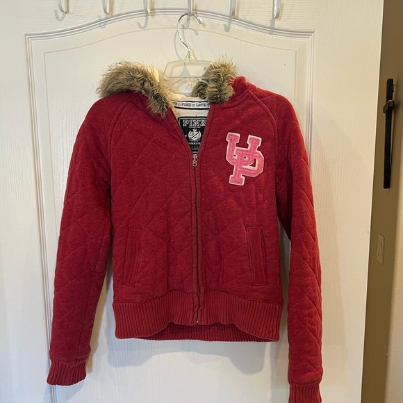 PINK Victoria's Secret Jackets & Blazers - Victoria Secret PINK full zip Hoodie size XS. University of pink ski team